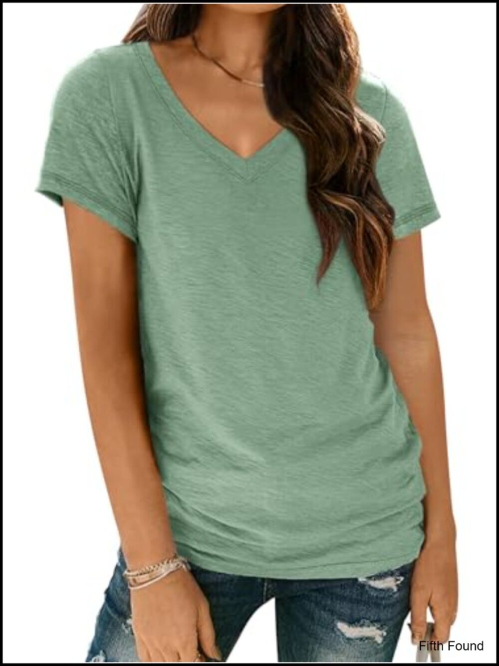 Womens Short Sleeve V Neck T Shirt Loose Fit Basic Summer Tee